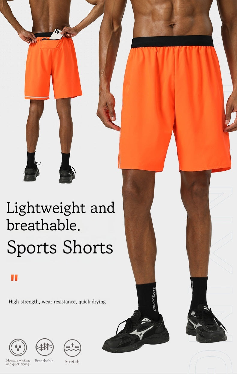 Shorts Breathable Stretch Quick Dry Basketball Shorts Fitness Sports Reflective Strips Pockets