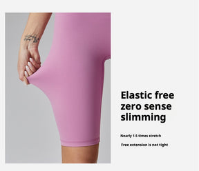 2025 new high waist hip lifting body shaping yoga shorts double-sided sanding high-intensity fitness abdomen outdoor running cycling sports shorts