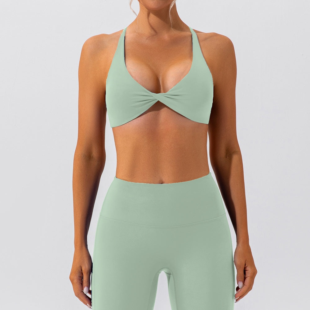 Beautiful back High strength Outdoor Yoga Running Fitness Strong wrap Gather Fixed chest pad Seamless Antibacterial ComfortSeamless