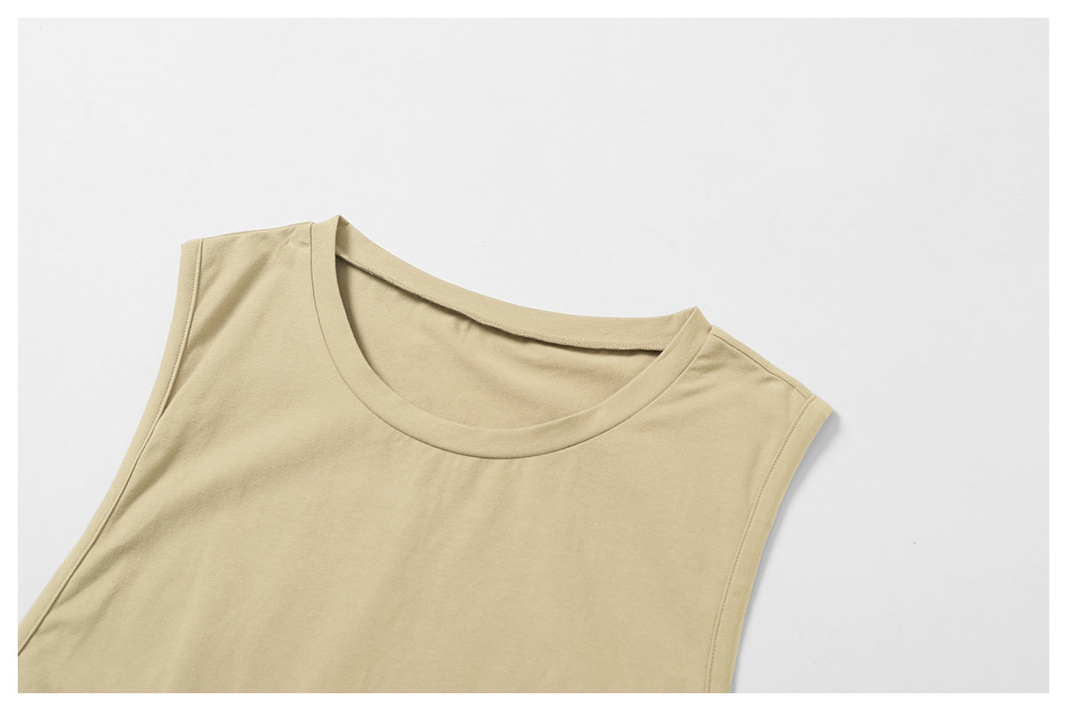 Men's Cotton Tank Tops Workout Gym Moisture Wicking T Shirts Muscle Athletic Sleeveless Top
