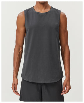 Men's Cotton Tank Tops Workout Gym Moisture Wicking T Shirts Muscle Athletic Sleeveless Top