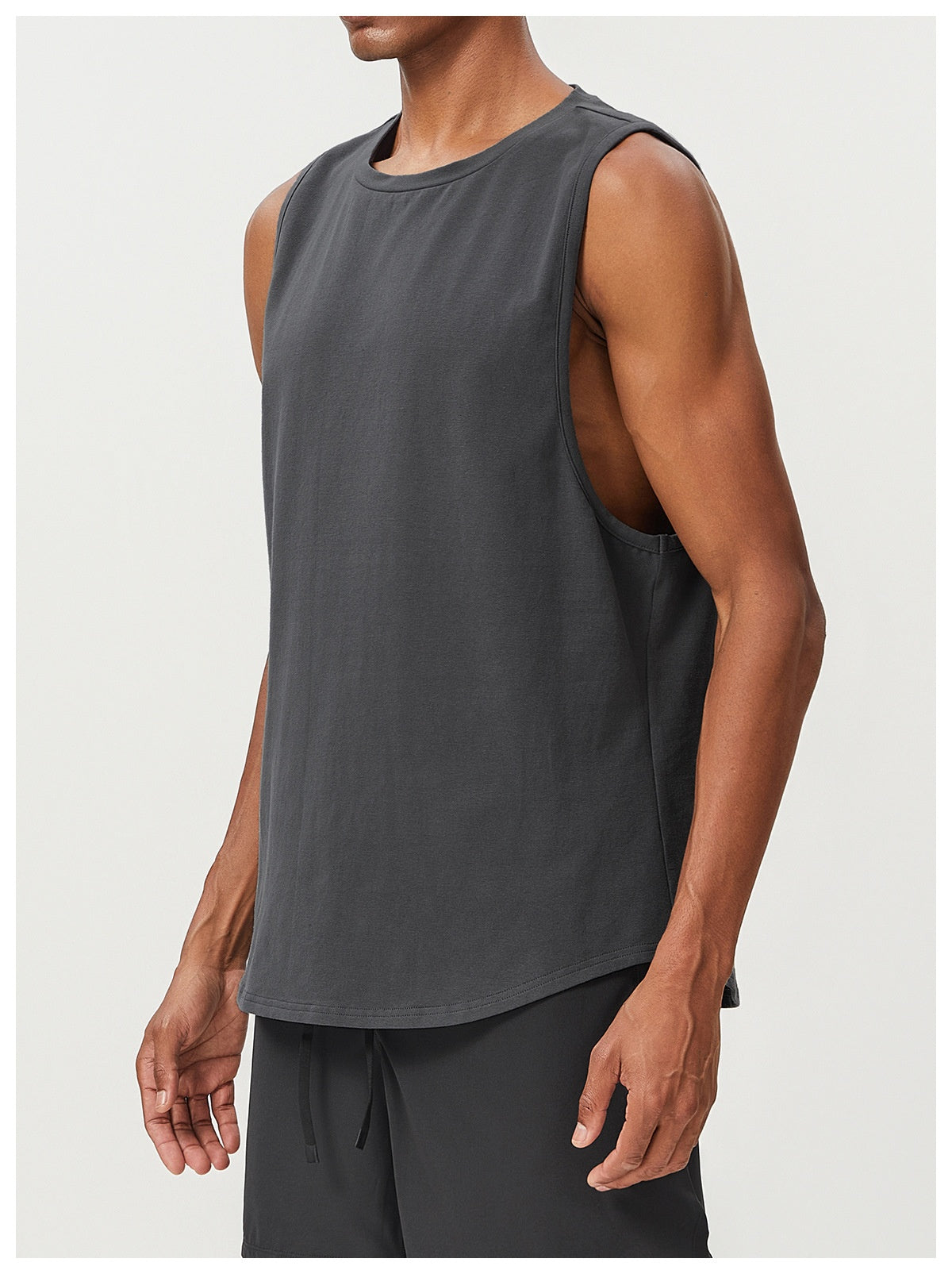 Men's Cotton Tank Tops Workout Gym Moisture Wicking T Shirts Muscle Athletic Sleeveless Top