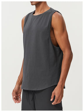 Men's Cotton Tank Tops Workout Gym Moisture Wicking T Shirts Muscle Athletic Sleeveless Top