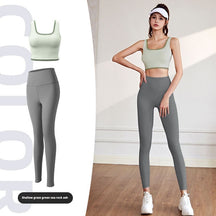 Sports suit, high elasticity, suitable for yoga, running, cycling, side breasts, outdoor leisure and versatile style