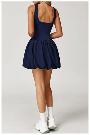 Fake two-piece dress anti-exposure outdoor running fitness tennis skirt bottoming nude feeling sports