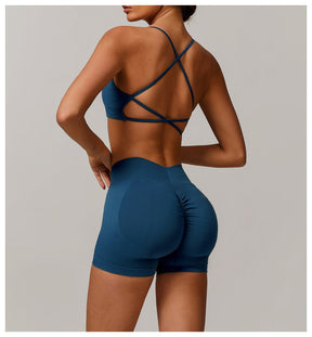 Beautiful back camisole running yoga fitness vest sports bra padded low impact spaghetti strap tops
