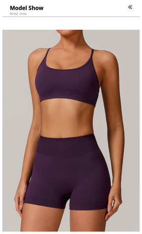 Beautiful back camisole running yoga fitness vest sports bra padded low impact spaghetti strap tops