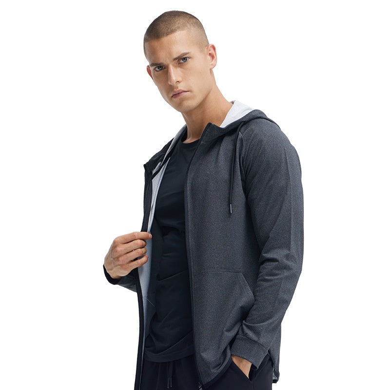 Cardigan Jacket Hooded Jogging Quick Dry Sweater Running Fitness Jacket Spring Autumn Winter Outdoor Aerobics