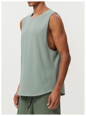 Men's Cotton Tank Tops Workout Gym Moisture Wicking T Shirts Muscle Athletic Sleeveless Top