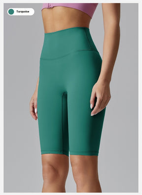 2025 new high waist hip lifting body shaping yoga shorts double-sided sanding high-intensity fitness abdomen outdoor running cycling sports shorts