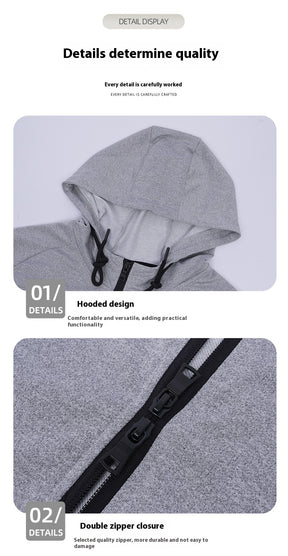 Cardigan Jacket Hooded Jogging Quick Dry Sweater Running Fitness Jacket Spring Autumn Winter Outdoor Aerobics