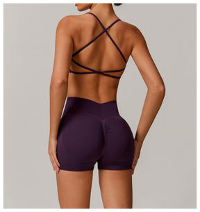 Beautiful back camisole running yoga fitness vest sports bra padded low impact spaghetti strap tops