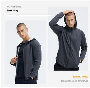 Cardigan Jacket Hooded Jogging Quick Dry Sweater Running Fitness Jacket Spring Autumn Winter Outdoor Aerobics