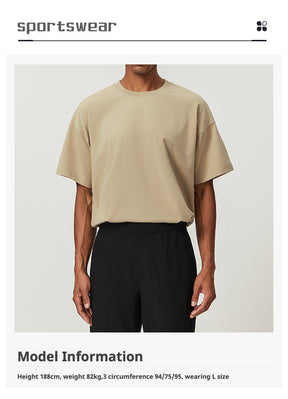 citywalk cotton soft sweat-absorbent loose sports leisure fitness tops soft cotton skin-friendly breathable T-shirt
