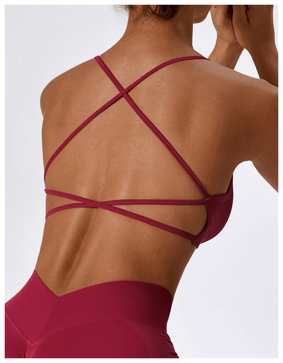 Beautiful back camisole running yoga fitness vest sports bra padded low impact spaghetti strap tops