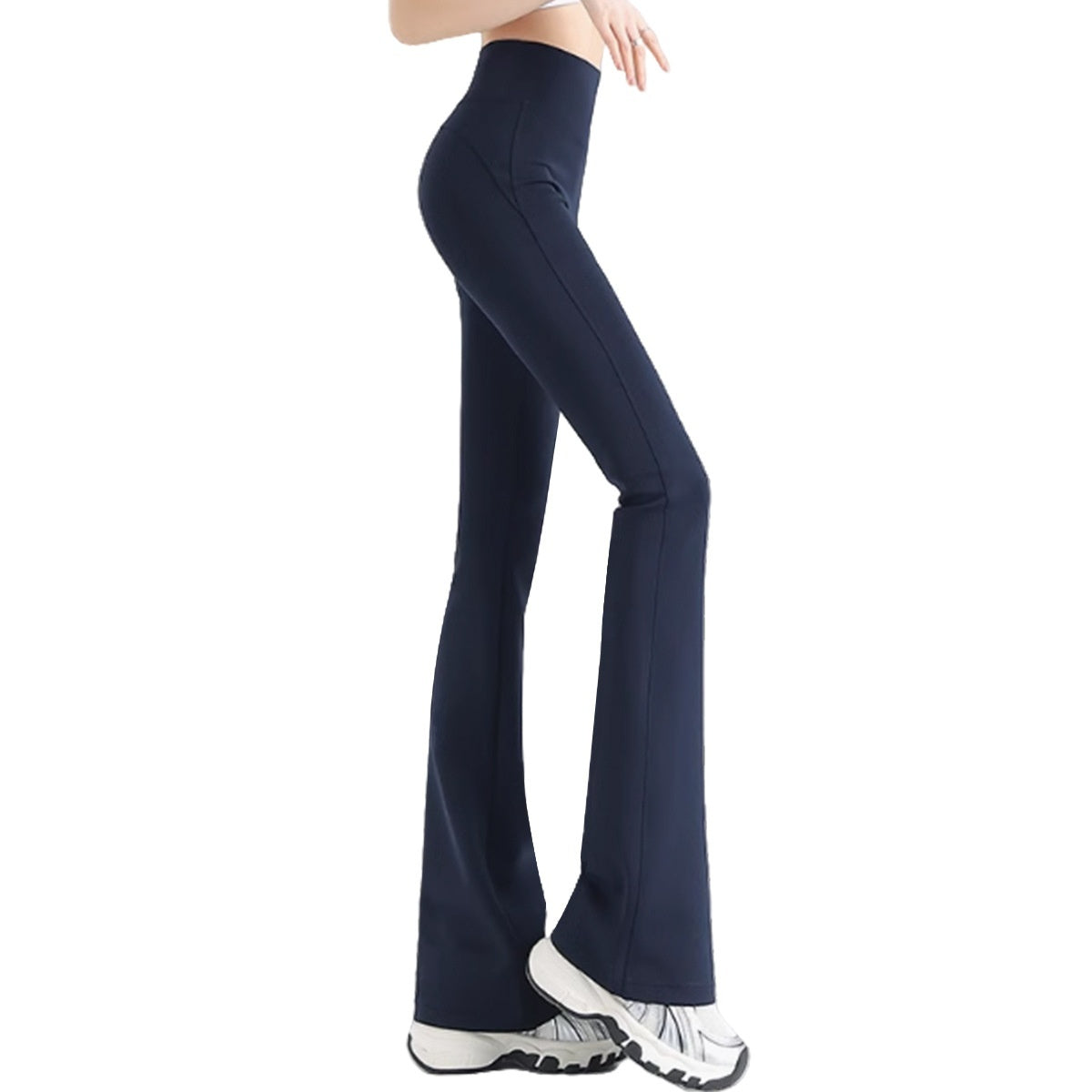 Summer casual sporty style, leg-shaping, high-elasticity flared pants, high-waist slimming, slightly flared pants, with a luxurious drape, wide-leg pants.