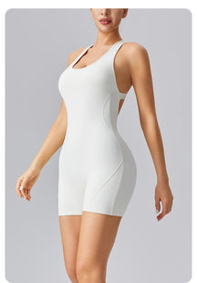 Yoga Sexy I-back Hollow Bodysuit High Elasticity Hip Lifting Nude Bodysuit Quick Dry
