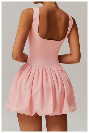 Fake two-piece dress anti-exposure outdoor running fitness tennis skirt bottoming nude feeling sports