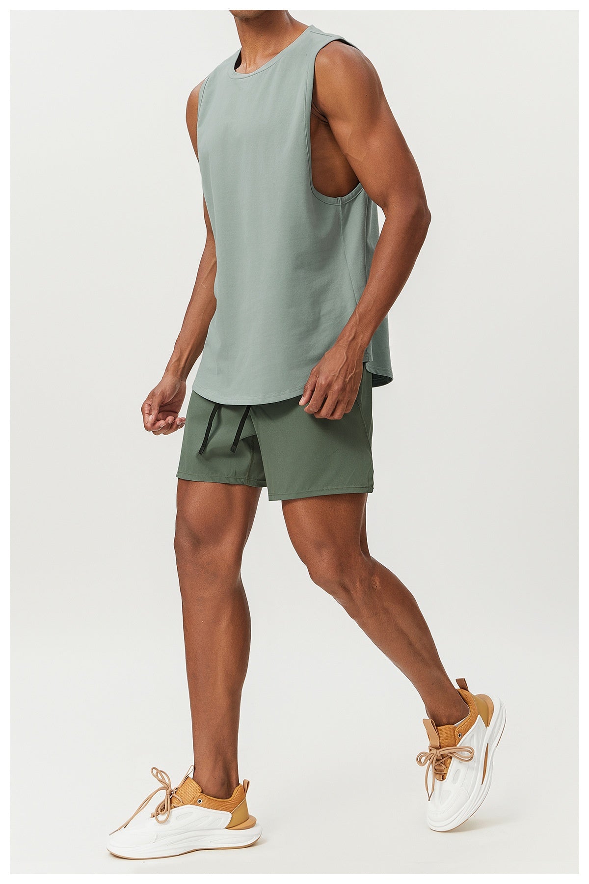 Men's Cotton Tank Tops Workout Gym Moisture Wicking T Shirts Muscle Athletic Sleeveless Top