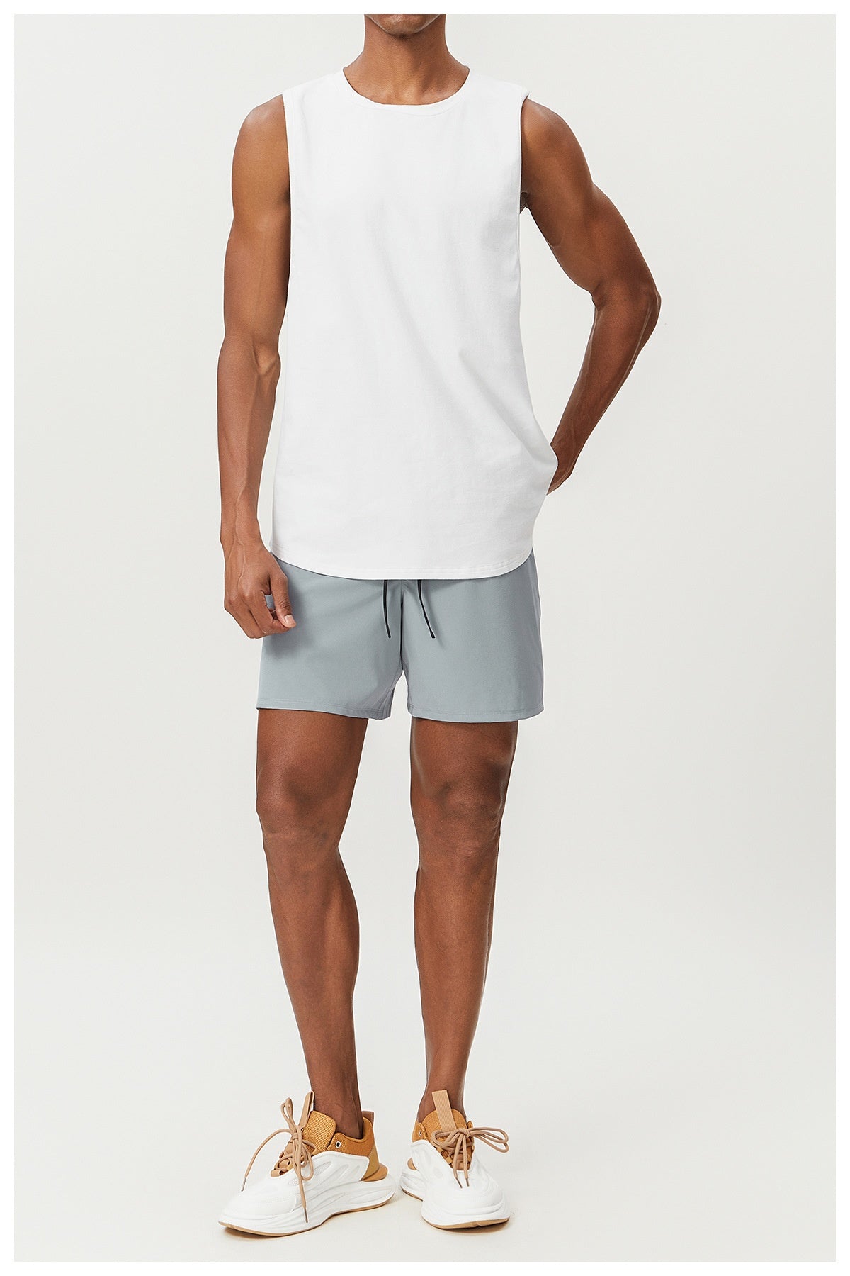 Men's Cotton Tank Tops Workout Gym Moisture Wicking T Shirts Muscle Athletic Sleeveless Top