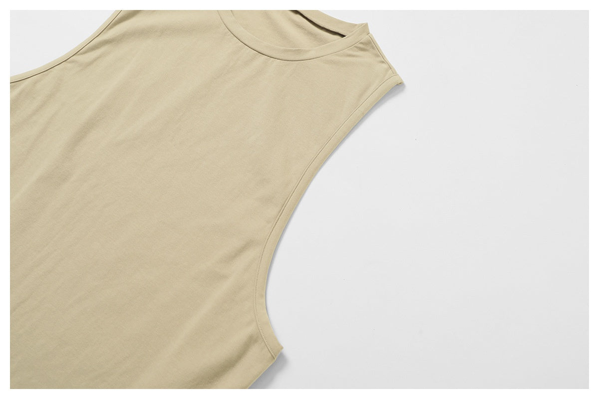Men's Cotton Tank Tops Workout Gym Moisture Wicking T Shirts Muscle Athletic Sleeveless Top