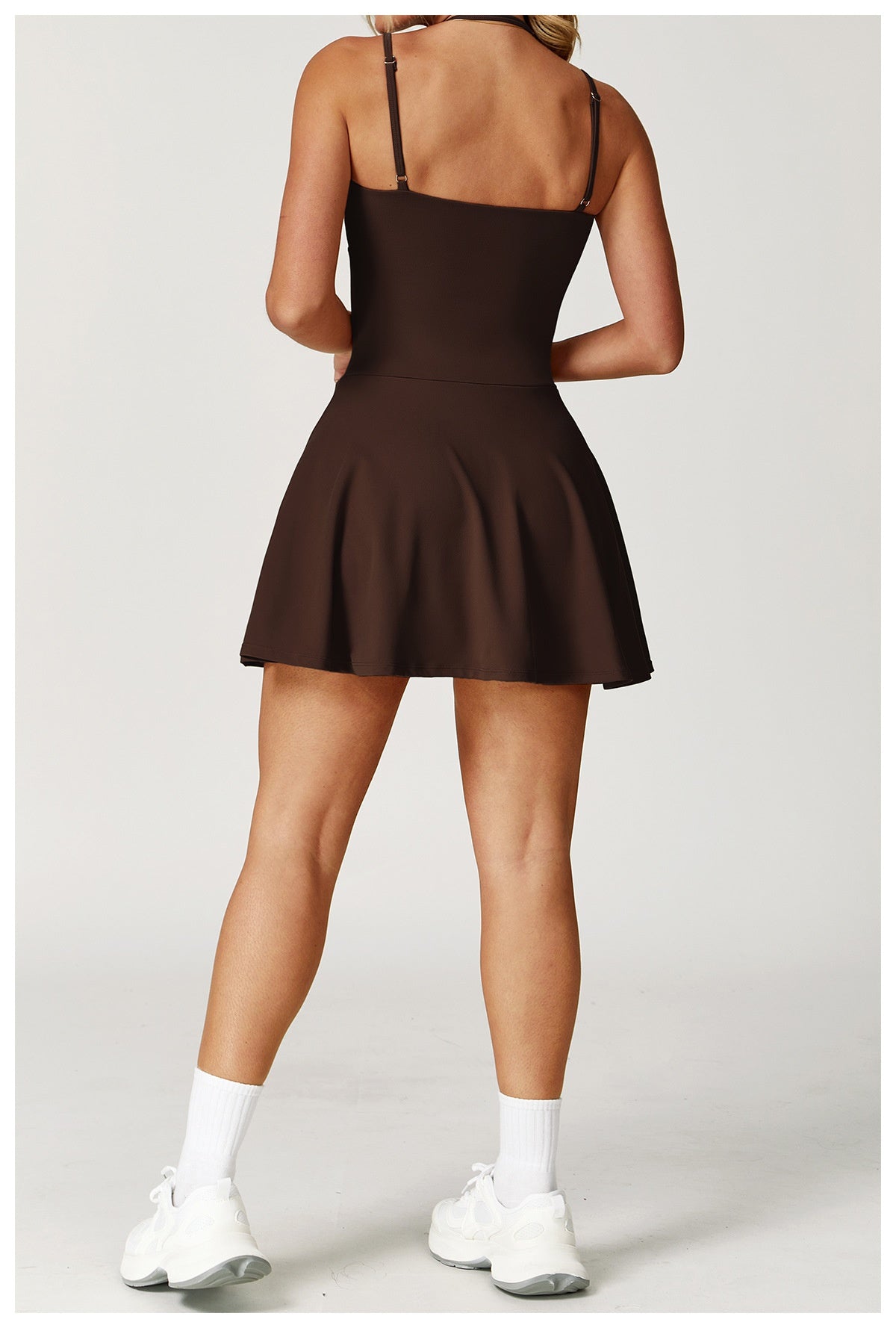 Fake two-piece dress anti-exposure outdoor running fitness tennis skirt bottoming nude feeling sports