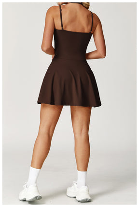 Fake two-piece dress anti-exposure outdoor running fitness tennis skirt bottoming nude feeling sports